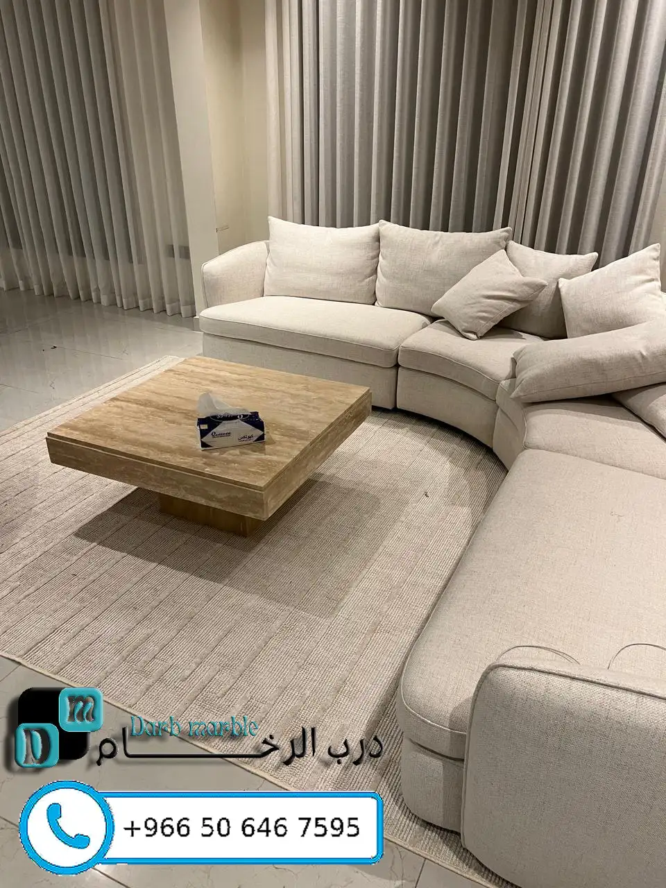 معرض الأعمال 124 طاولات قهوة رخام
