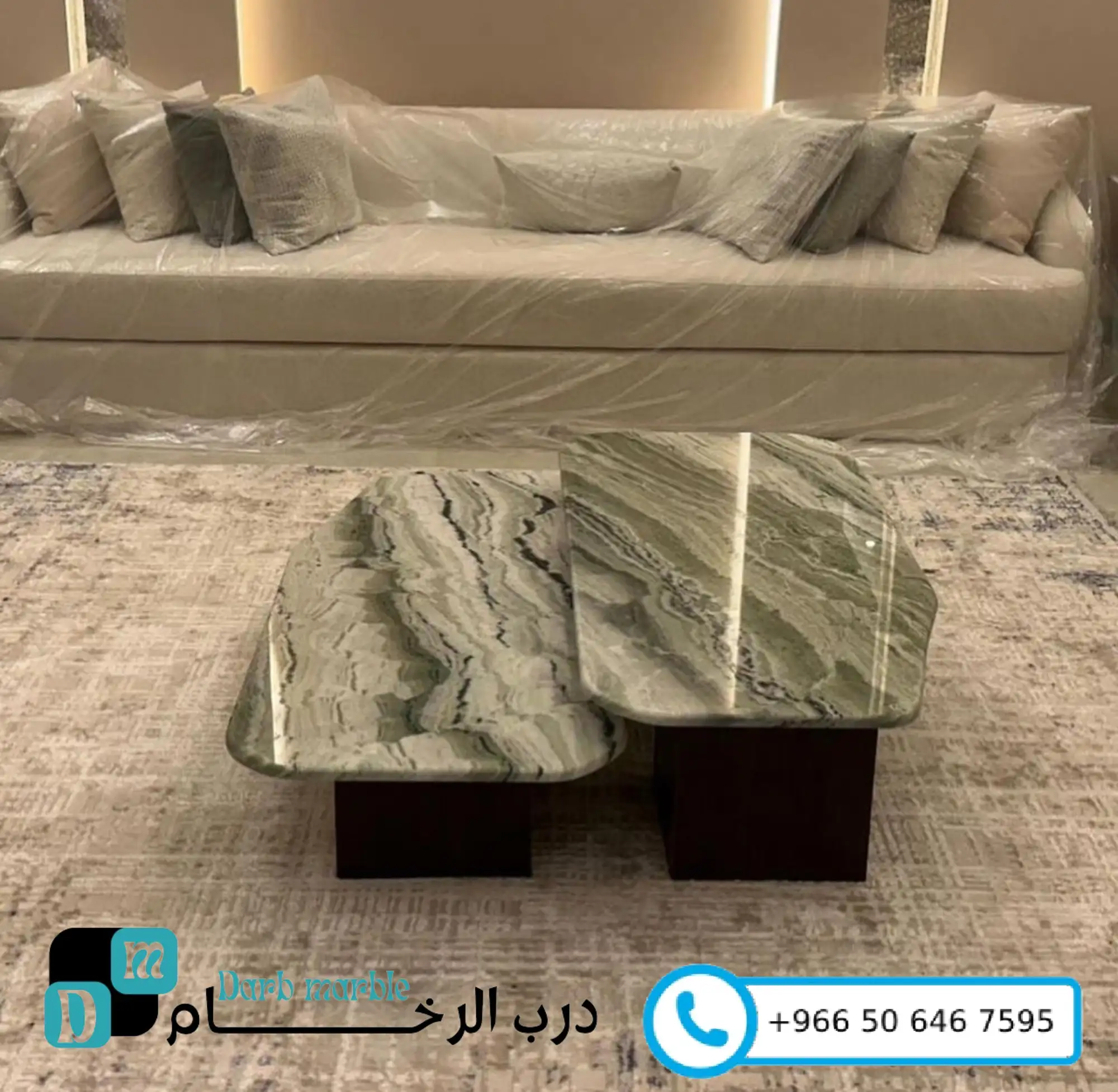 معرض الأعمال 118 طاولات قهوة رخام